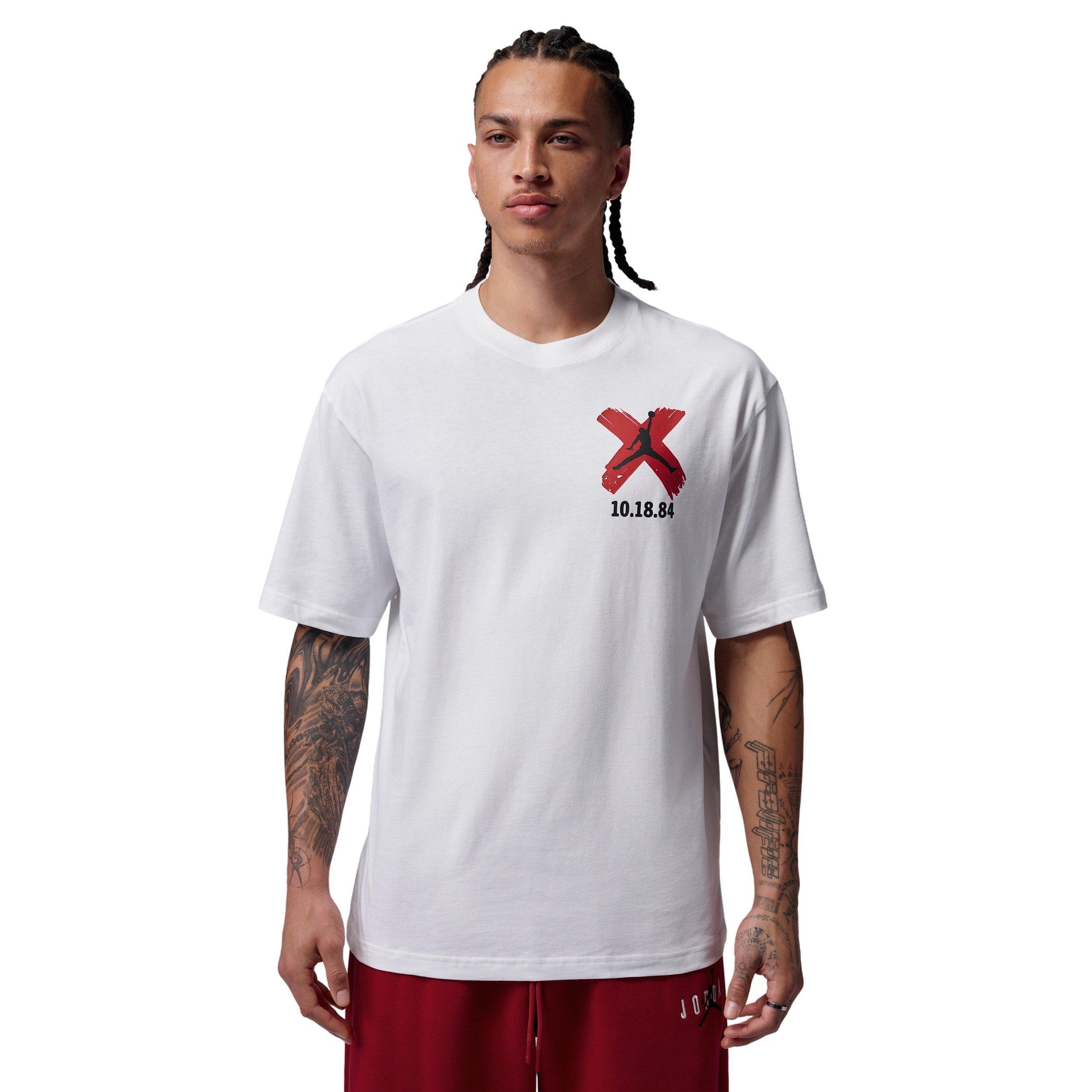 Jordan Men's Brooklyn Banned GFX Short Sleeve Crew T-Shirt - White - WHITE